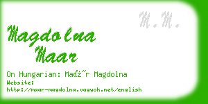 magdolna maar business card